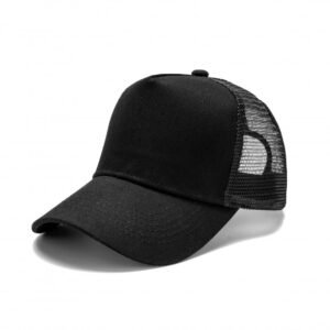 BYSC12#Wholesale Blank 5-Panel Cotton Trucker Hats - Mesh Back Caps with Plastic Snapback - Factory Direct Bulk
