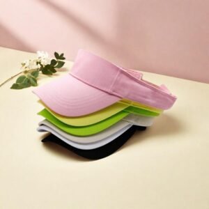 BYSA125#Wholesale 100% Cotton Blank Visor Hats - High Quality Plain Sun Visors with Adjustable Hook and Loop - Factory Direct Bulk