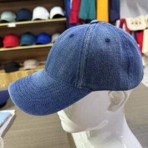 BYSA192-21#Vintage Washed Denim Baseball Cap | Washed Cotton 6-Panel Hat | Metal Buckle Adjustable | Blank Caps Wholesale | Factory Direct