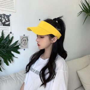 BYSA211#Unisex Wholesale Blank Visor Hats - 100% Polyester Quick-Dry Sun Visors with Adjustable Hook and Loop Closure