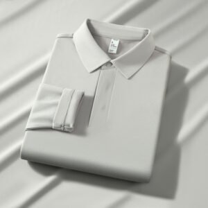 XYD1101#260g 50s High Count Wool Long Sleeve Polo Shirt